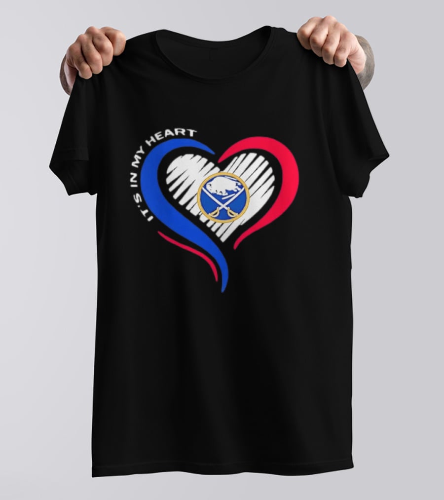 Buffalo Sabres It's In My Heart Blue And Red Heart Shape T-Shirt