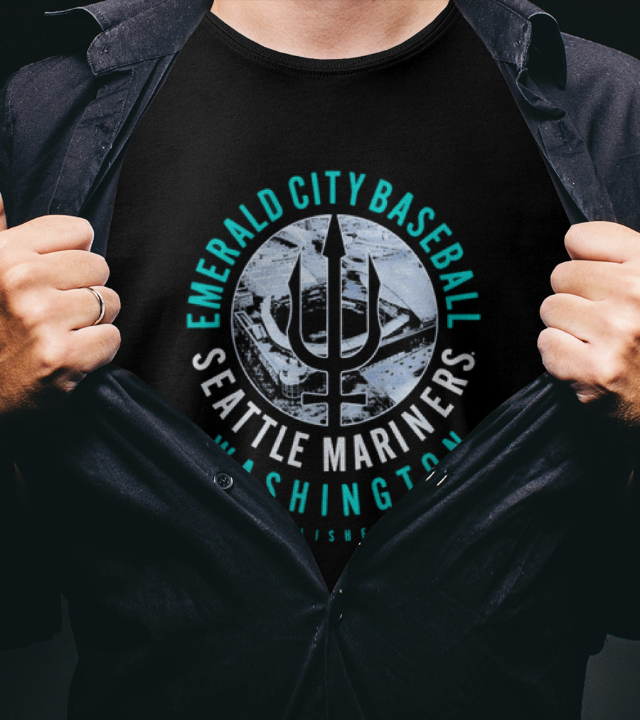 Seattle Mariners Emerald City Baseball Washington Established 1977 T-Shirt