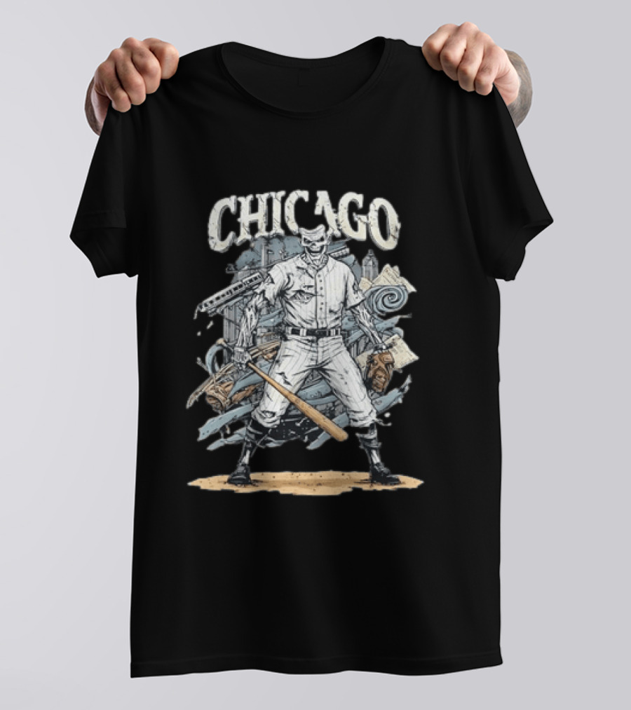 Chicago Zombie Baseball Player With Bat And Glove T-Shirt