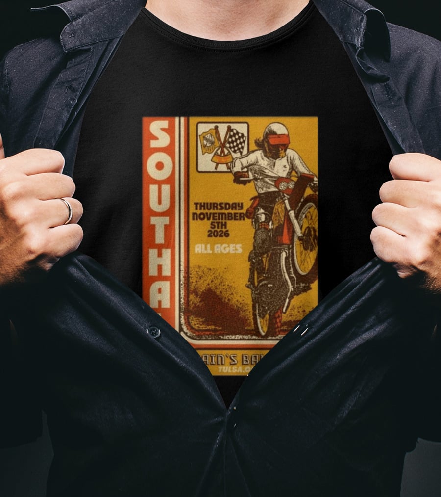 Southall Live At Cain's Ballroom Tulsa OK November 5 2026 Motorcycle Event T-Shirt