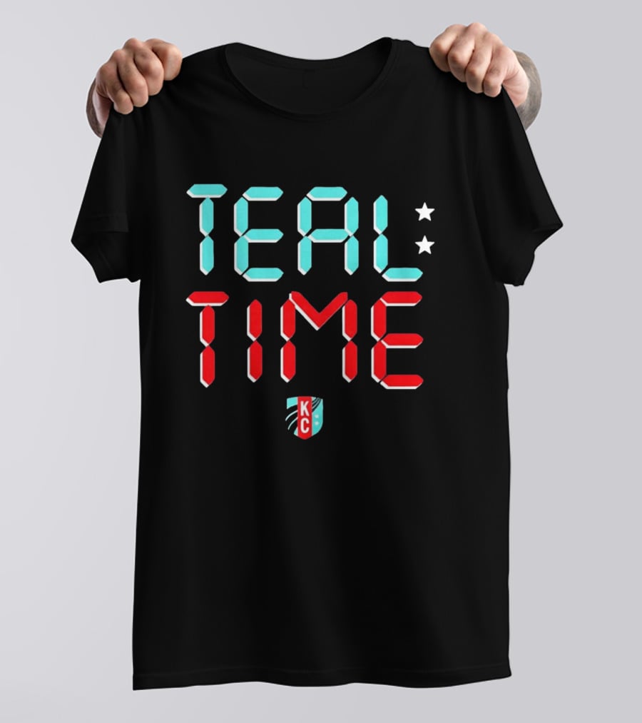 Teal Time KC Current Stars Digital Display Football Team T-Shirt
