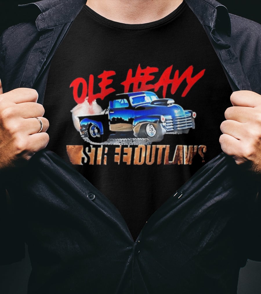 Ole Heavy Street Outlaws Blue Classic Truck Racing T-Shirt