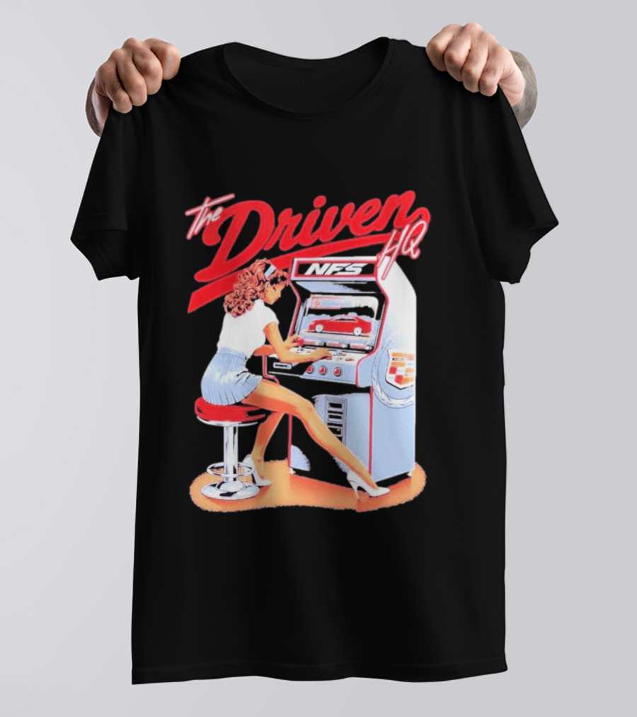 The Driven HQ NFS Arcade Gaming Girl Retro Pin Up T-Shirt