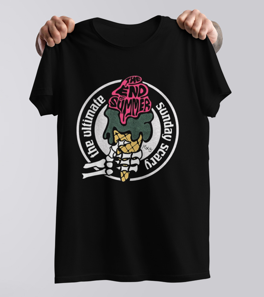 The Ultimate Sunday Scary The End Of Summer Skeleton Ice Cream T-Shirt