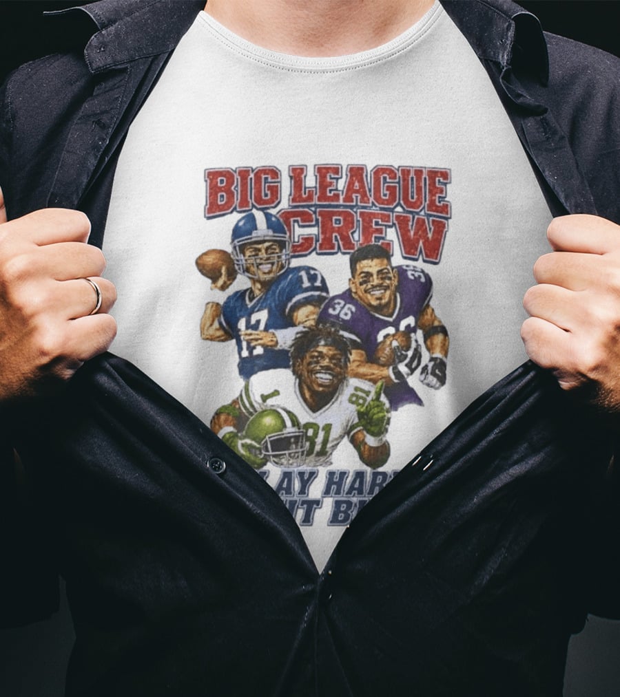 Big League Crew #17 Rocket #36 Bruiser #81 Flash Play Hard Hit Big Football Players T-Shirt