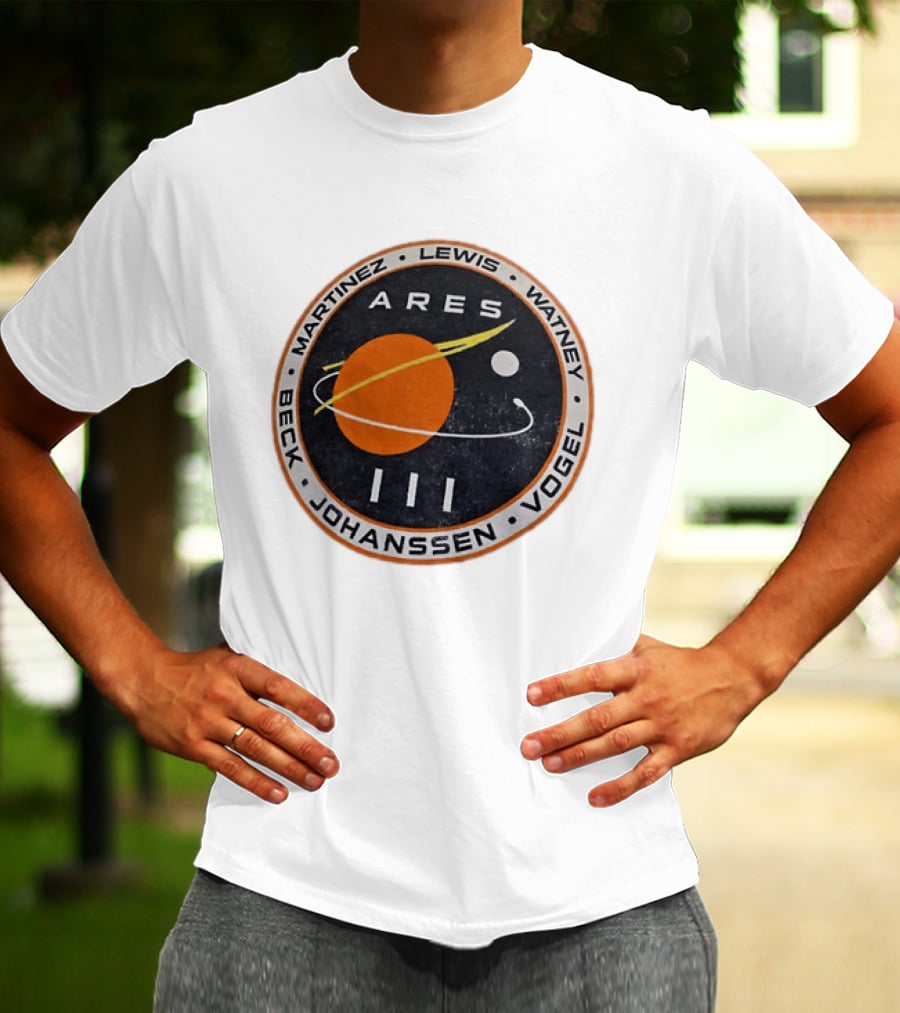 Ares III Mission Crew Patch Martinez Lewis Watney Beck Johanssen Vogel T-Shirt