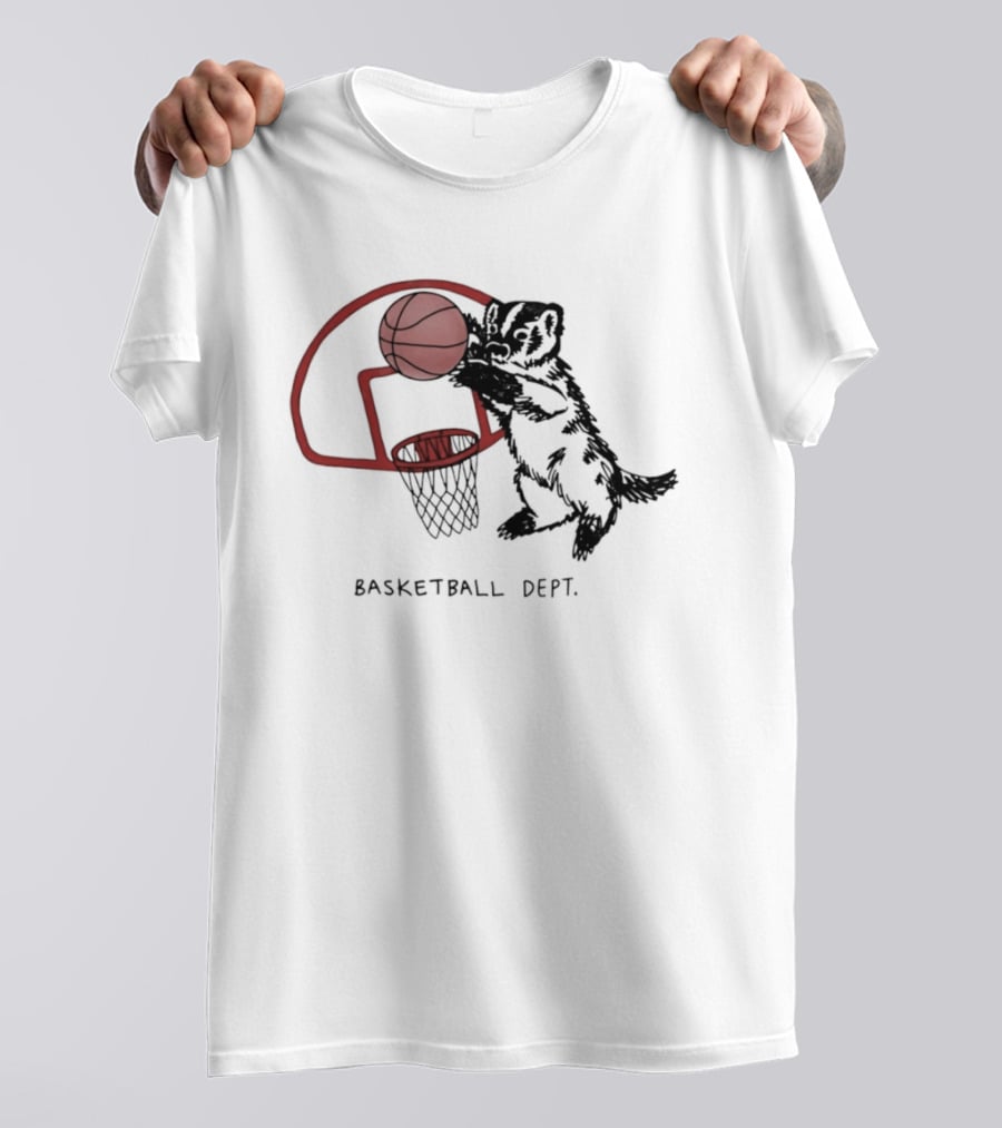 Basketball Dept Badger Dunking In Hoop T-Shirt