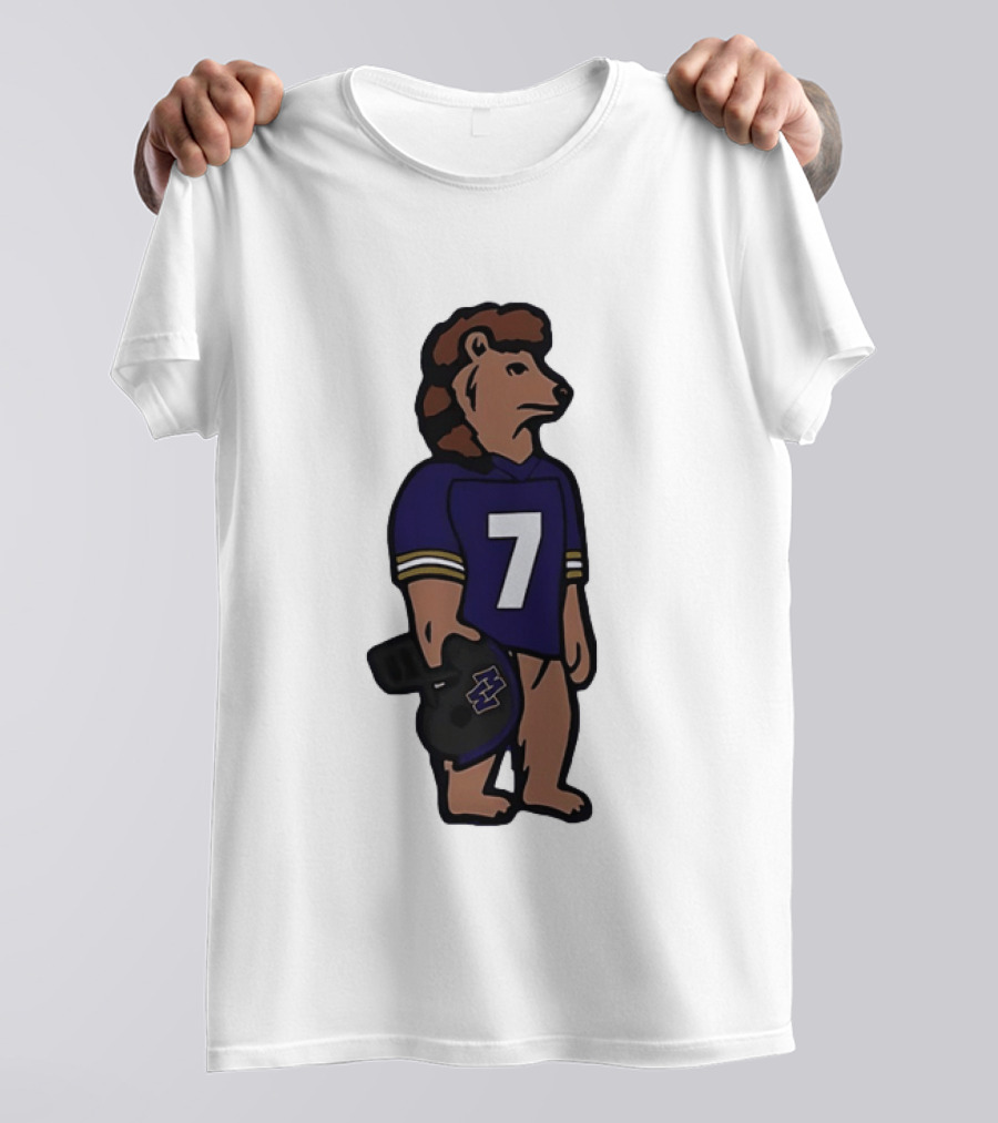Baltimore Ravens Morgan Wallen Bear Number 7 Football Team Collaboration T-Shirt