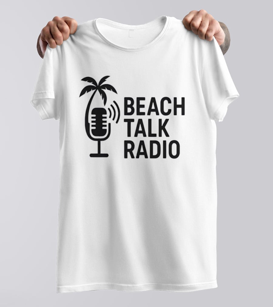 Beach Talk Radio Palm Tree Microphone T-Shirt
