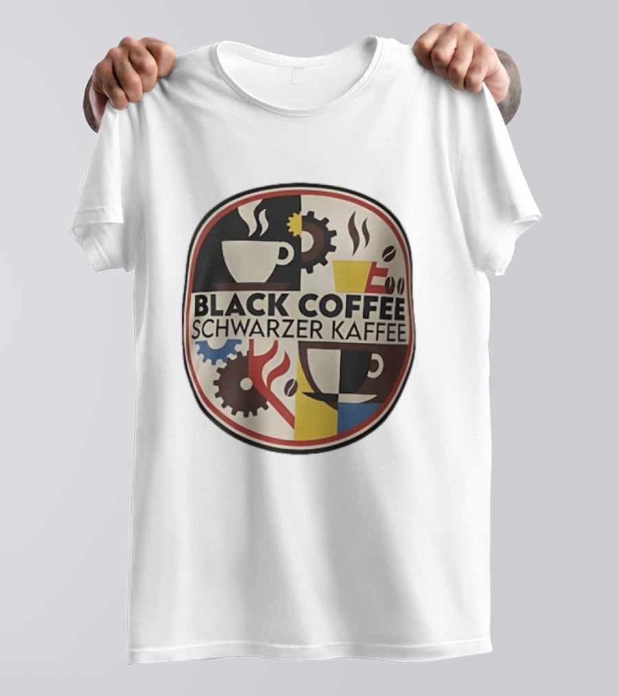Black Coffee Schwarzer Kaffee Caffeine Cups Gears T-Shirt