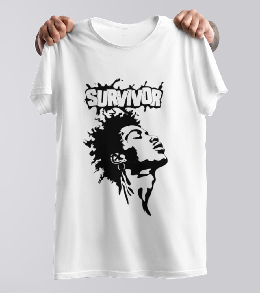 Survivor Black Power Profile Afro T-Shirt