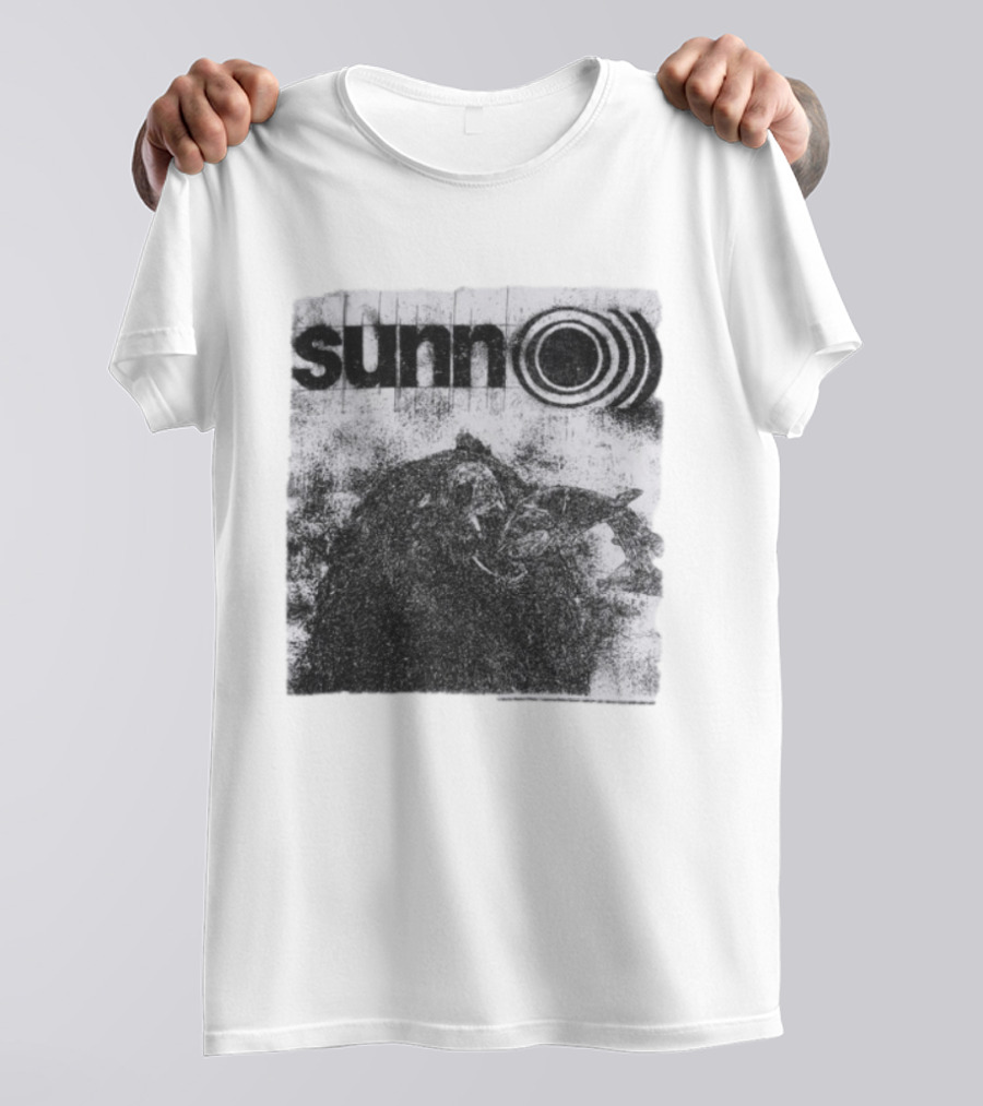 Sunn O))) Brain Dead Collaboration Black And White Distressed T-Shirt