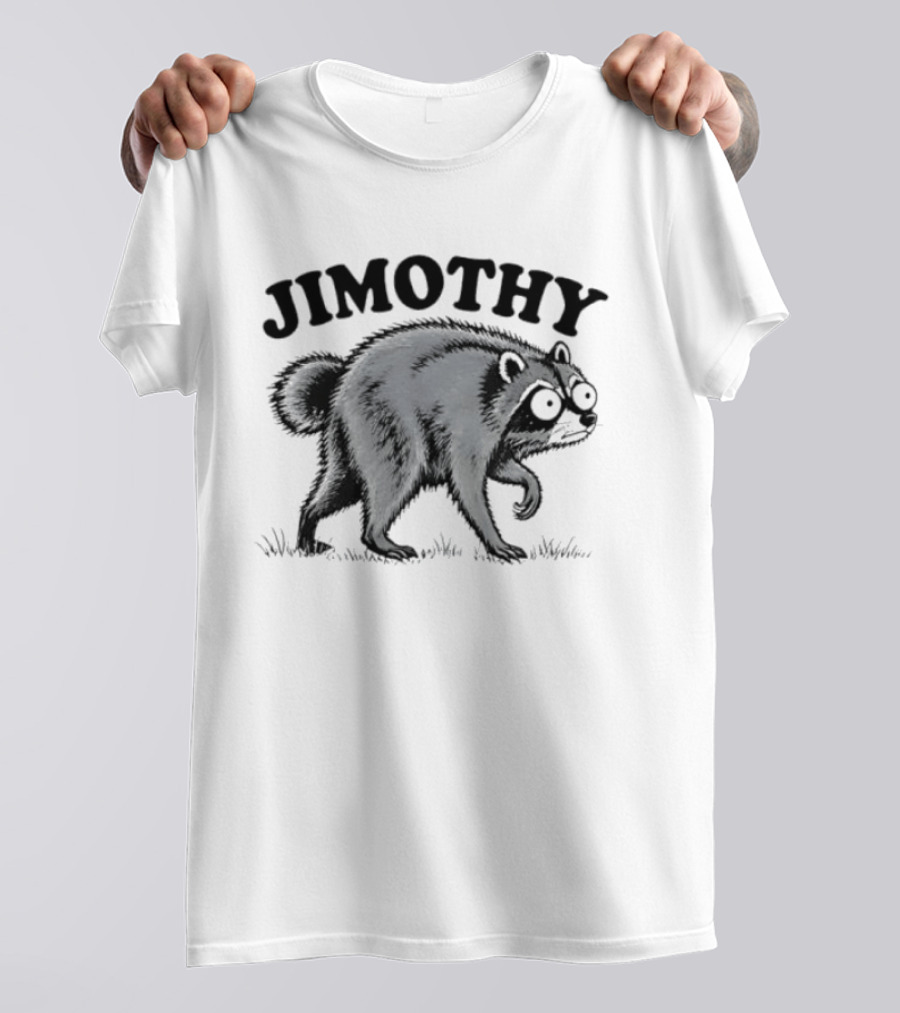 Jimothy Raccoon Animal Drawing Vintage Style Mischievous Cartoon T-Shirt