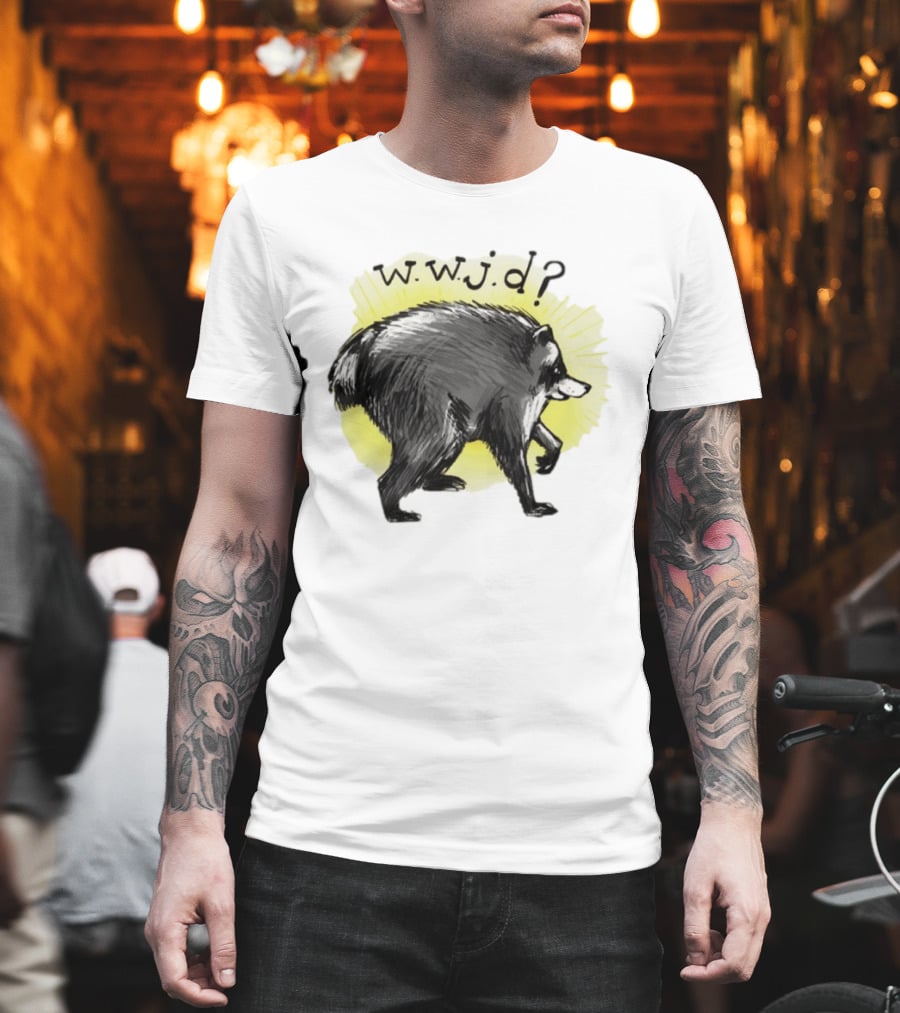 Jimothy Raccoon Seattle 2026 WWJD What Would Jimmy Do Hand Drawn T-Shirt