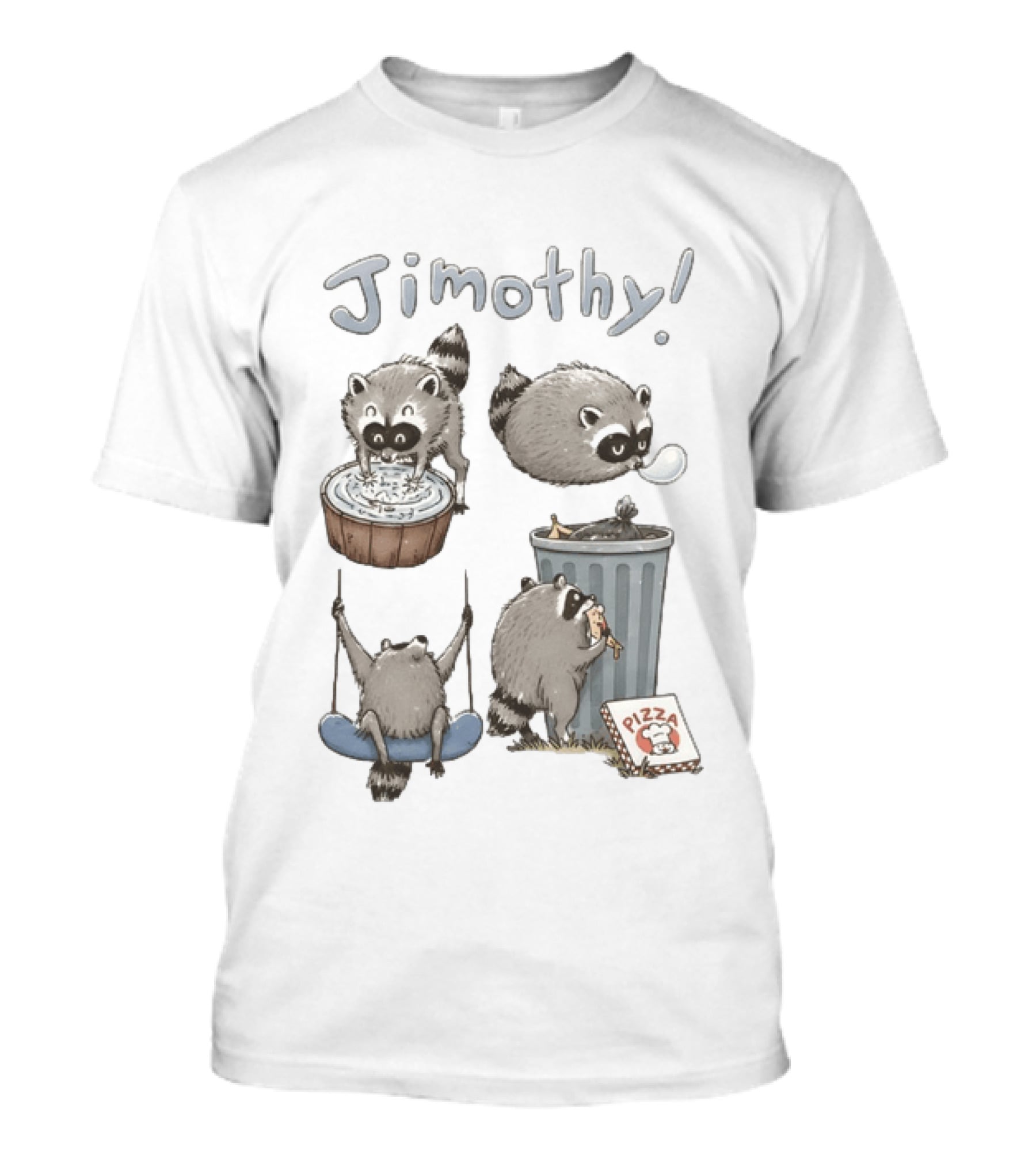 Jimothy Raccoon Pizza Trash Can Animal Lover Seattle Swing T-Shirt