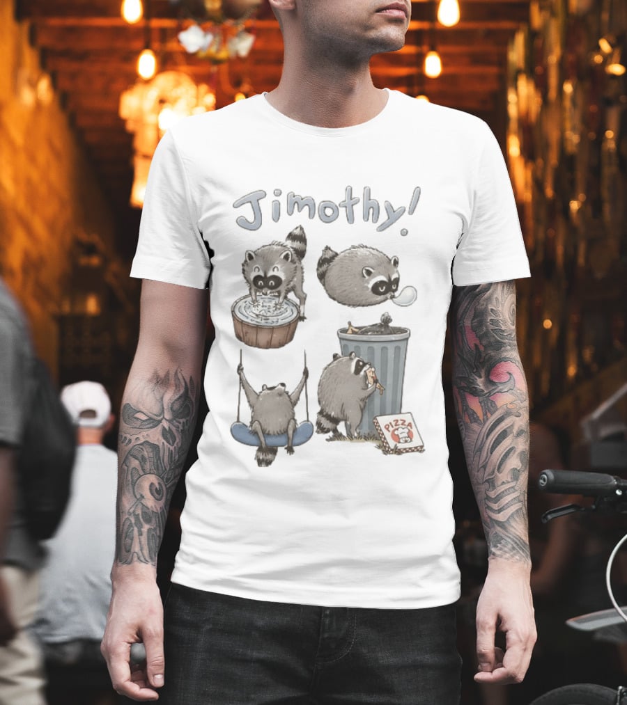 Jimothy Raccoon Pizza Trash Can Animal Lover Seattle Swing T-Shirt