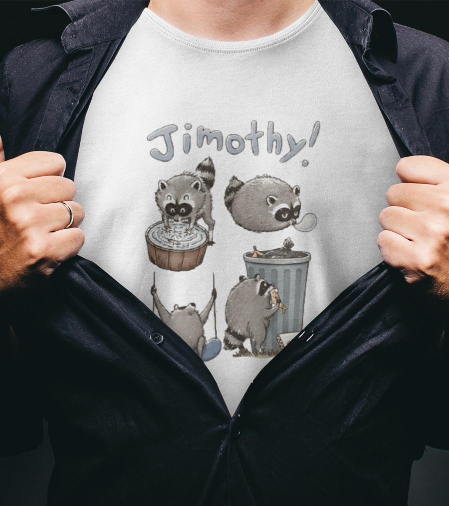 Jimothy Raccoon Pizza Trash Can Animal Lover Seattle Swing T-Shirt