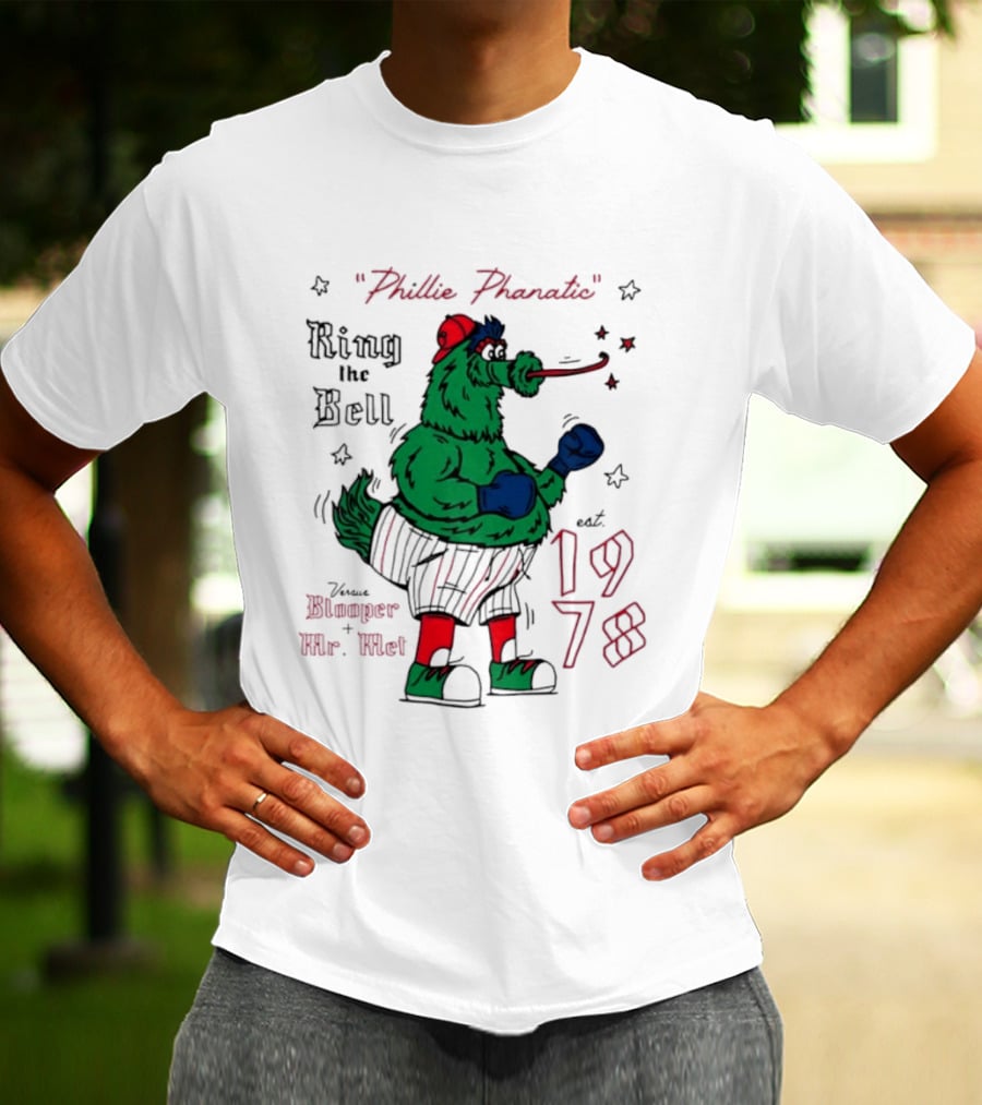 Phillie Phanatic Est 1978 Ring The Bell Versus Blooper Mr Met T-Shirt