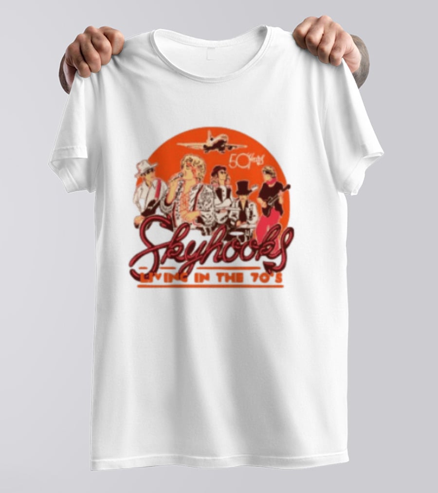 Skyhooks Living In The 70's 50th Anniversary Warner Music Store T-Shirt