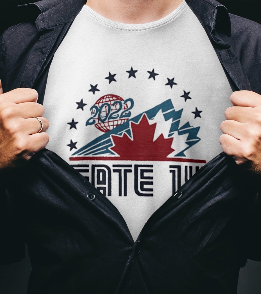 Gate 14 Canada 2022 Star Globe Mountain Maple Leaf T-Shirt