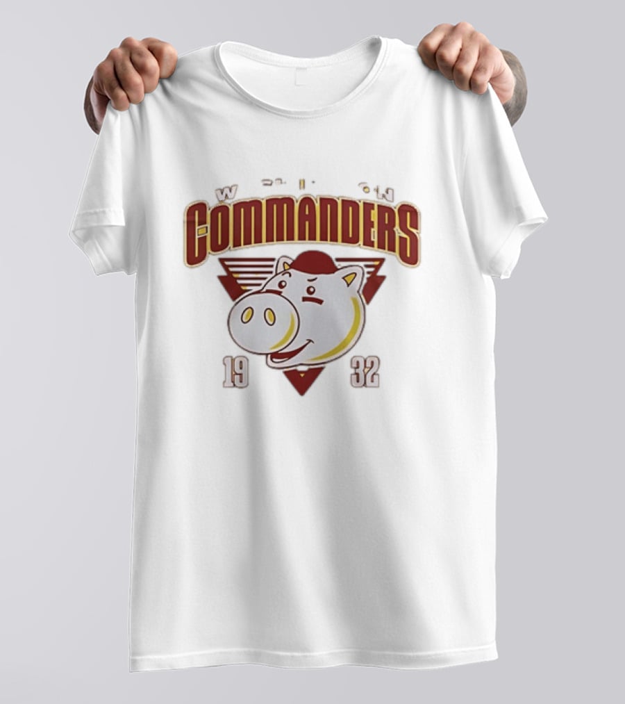 Washington Commanders 1932 W Pig Graphic Football T-Shirt