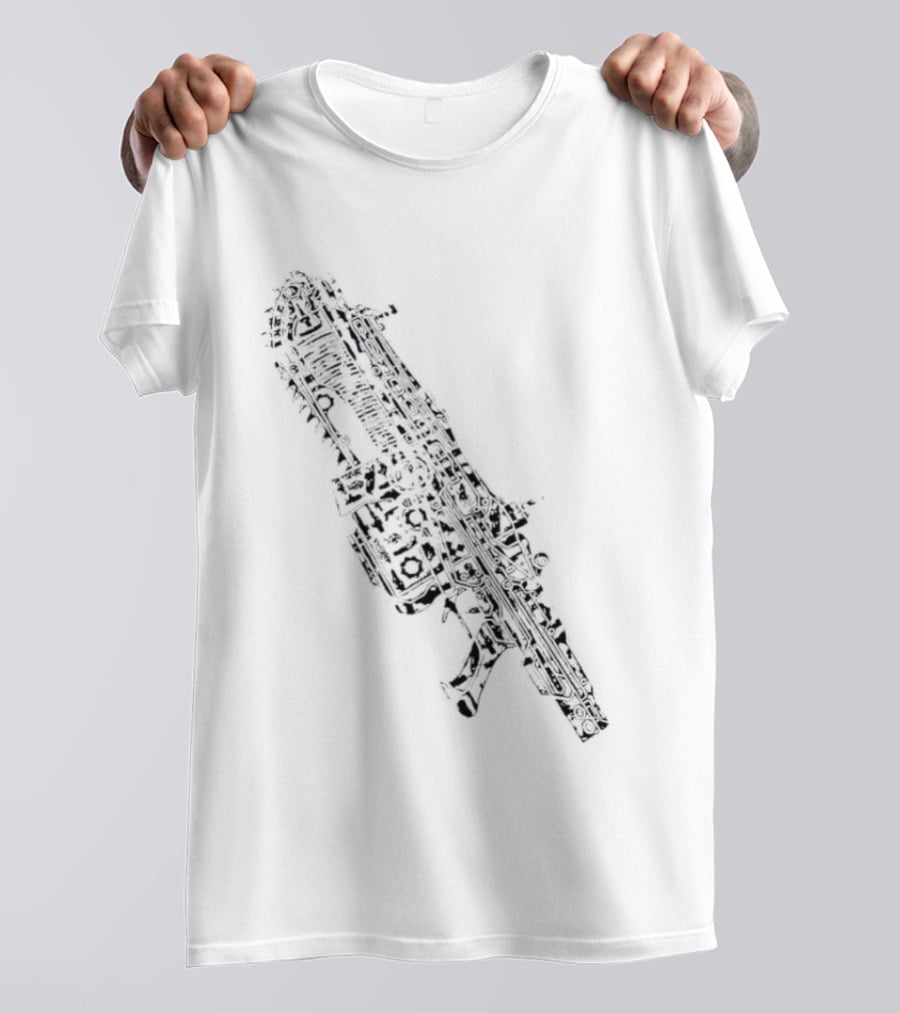 Gears Of War Lancer Assault Rifle Chainsaw Gaming Weapon T-Shirt