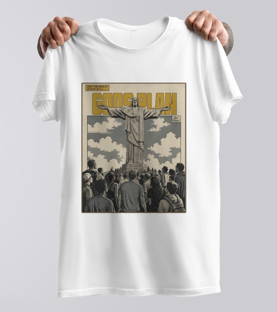 Gods Plan Jesus Christ And The World Stood Still Retro Comic T-Shirt