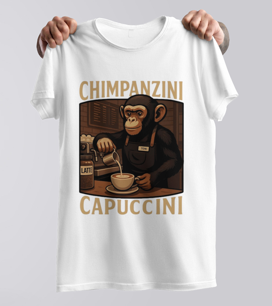 Chimpanzini Capuccini Latte Barista Chimp 'Toni T-Shirt