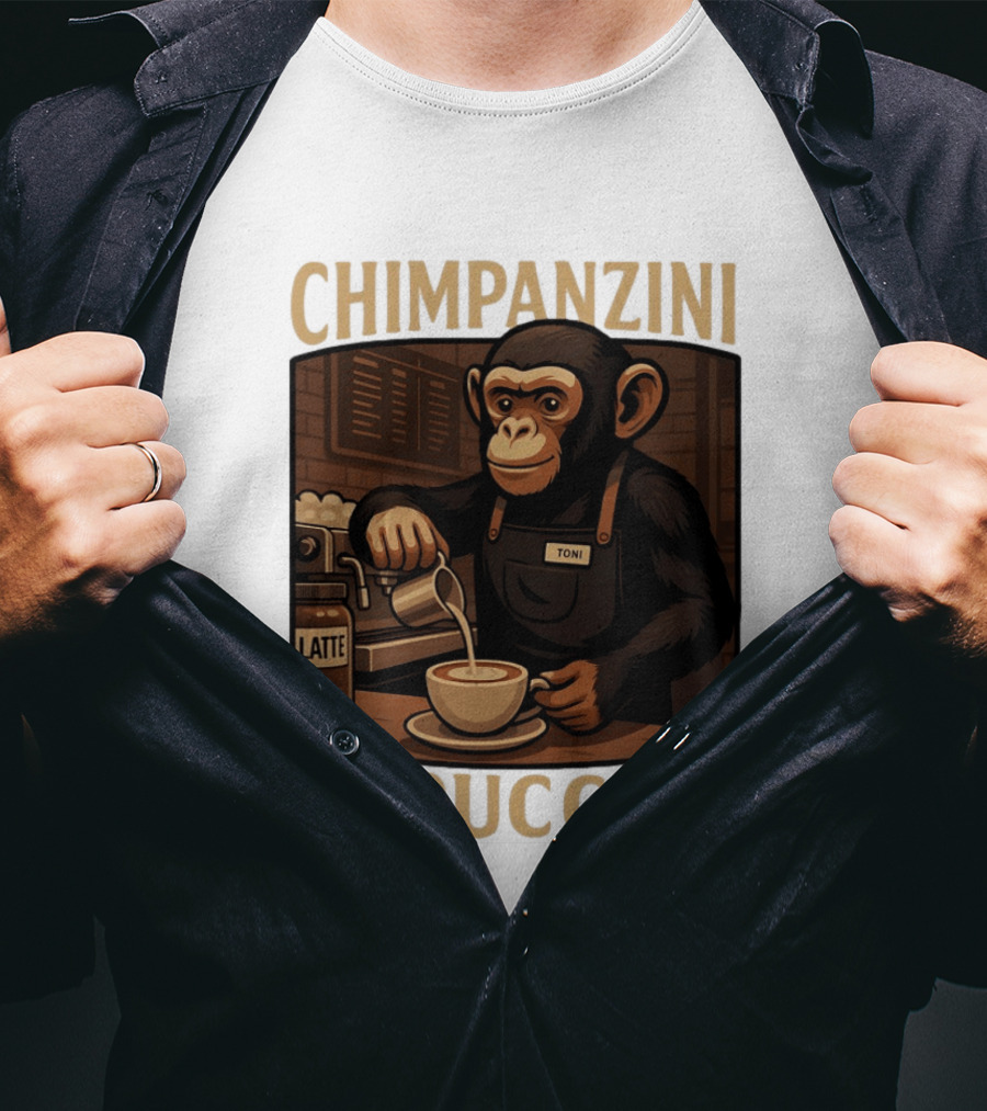 Chimpanzini Capuccini Latte Barista Chimp 'Toni T-Shirt