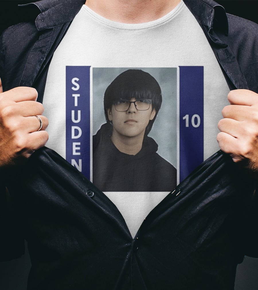 STUDEN 10 Blue And White Framed T-Shirt