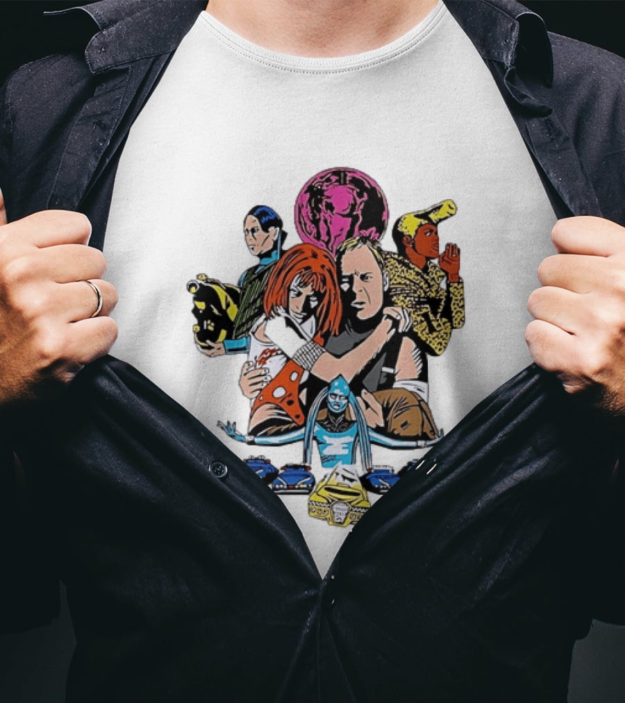 The Fifth Element Movie Characters Leeloo Korben Zorg Diva Plavalaguna Ruby Rhod Sci Fi Adventure T-Shirt