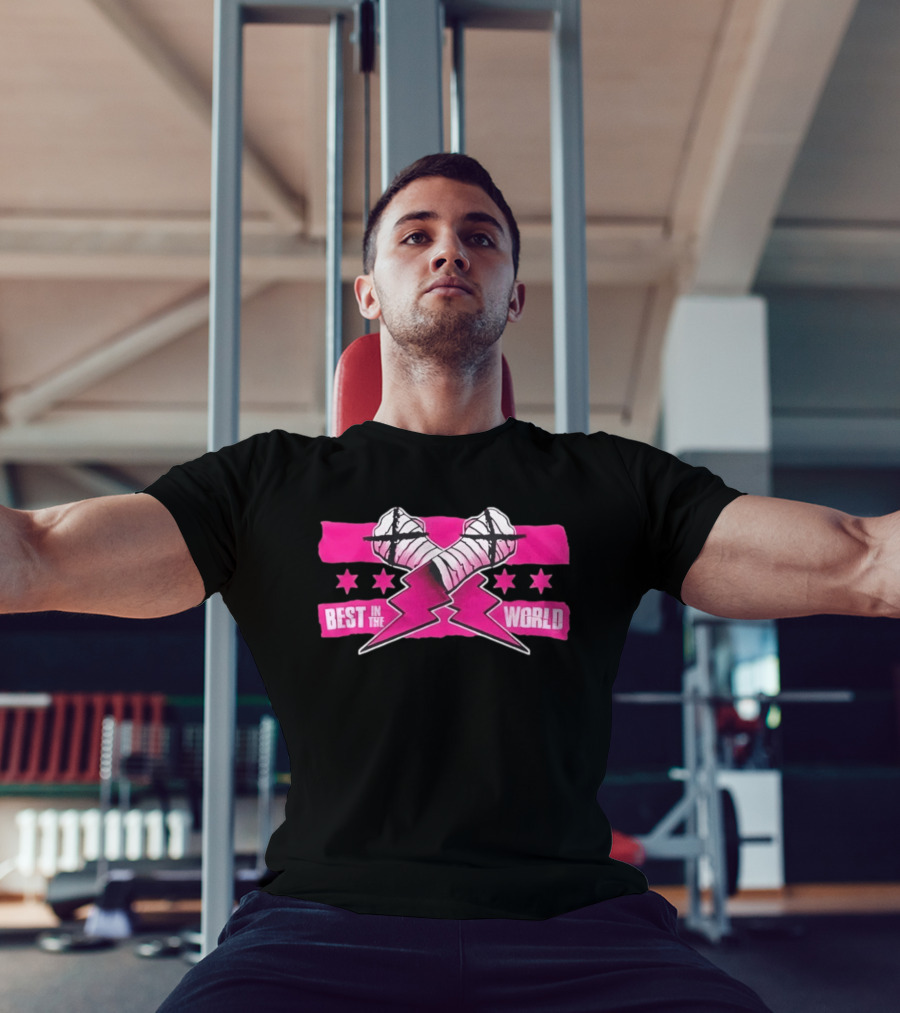 Best In The World CM Punk Crossed Bandaged Fists Lightning Bolt Stars T-Shirt