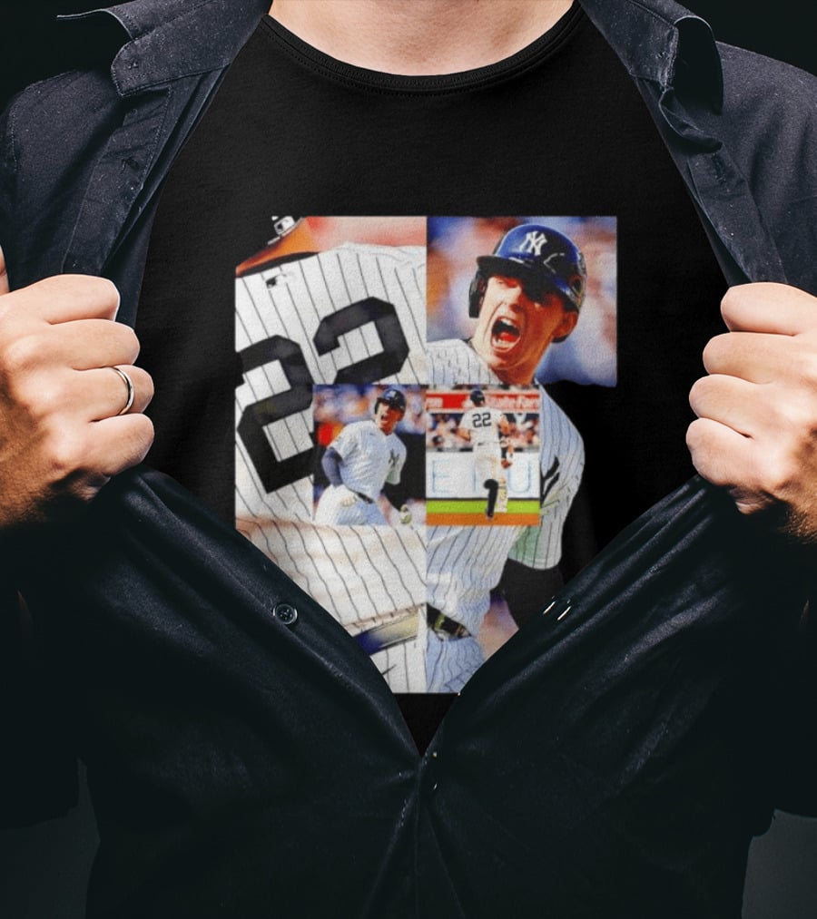 Harrison Bader No 22 Yankees Pinstripe Collage With Action Shots T-Shirt