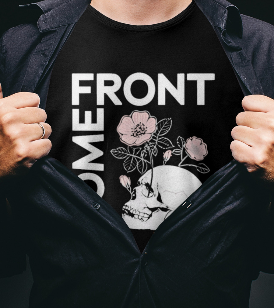 Homefront Skull With Pink Flowers T-Shirt