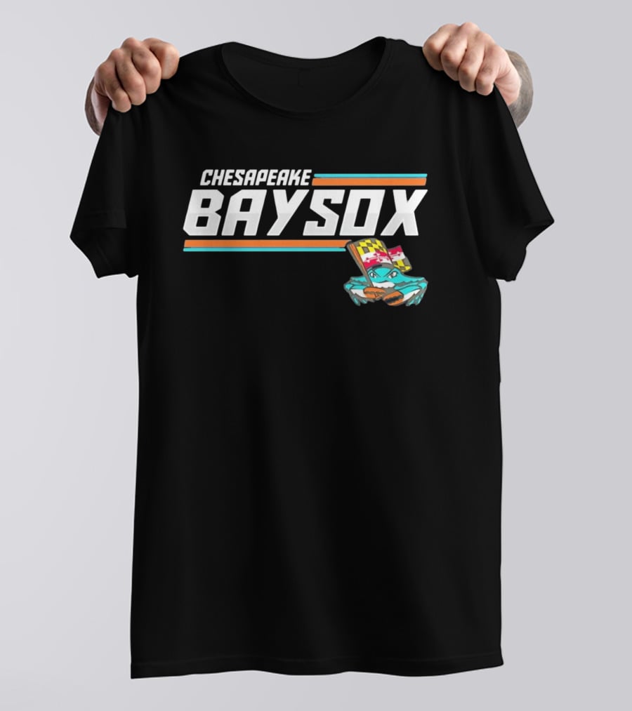 Chesapeake Baysox Maryland Crab Mascot Icon With Baseball Bat T-Shirt
