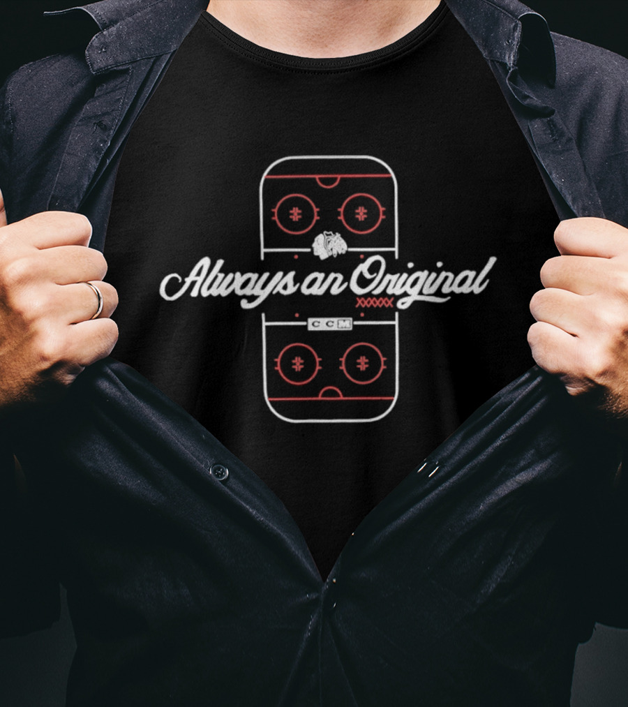 Chicago Blackhawks Always An Original Hockey Rink Layout T-Shirt