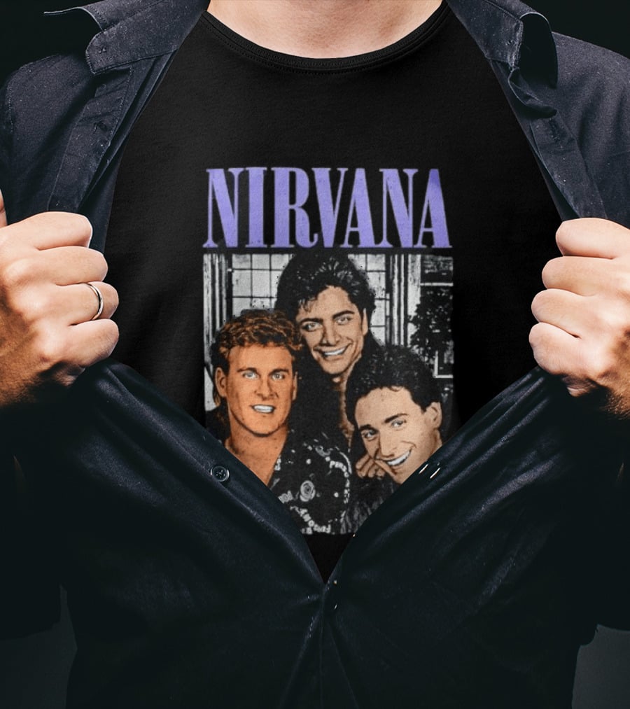 Full House Dave Coulier John Stamos Bob Saget Nirvana Band Members Music T-Shirt