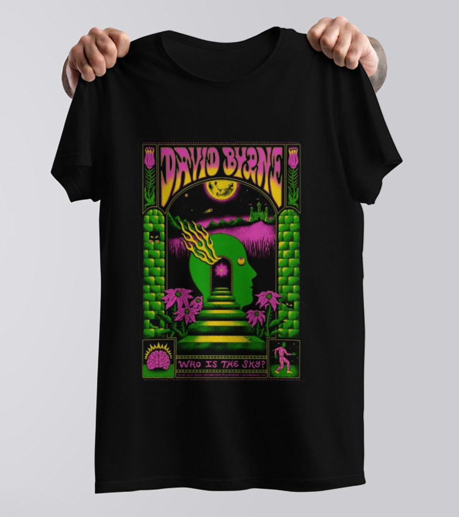 David Byrne Who Is The Sky Edinburgh UK 7 20 7 22 2026 Psychedelic T-Shirt