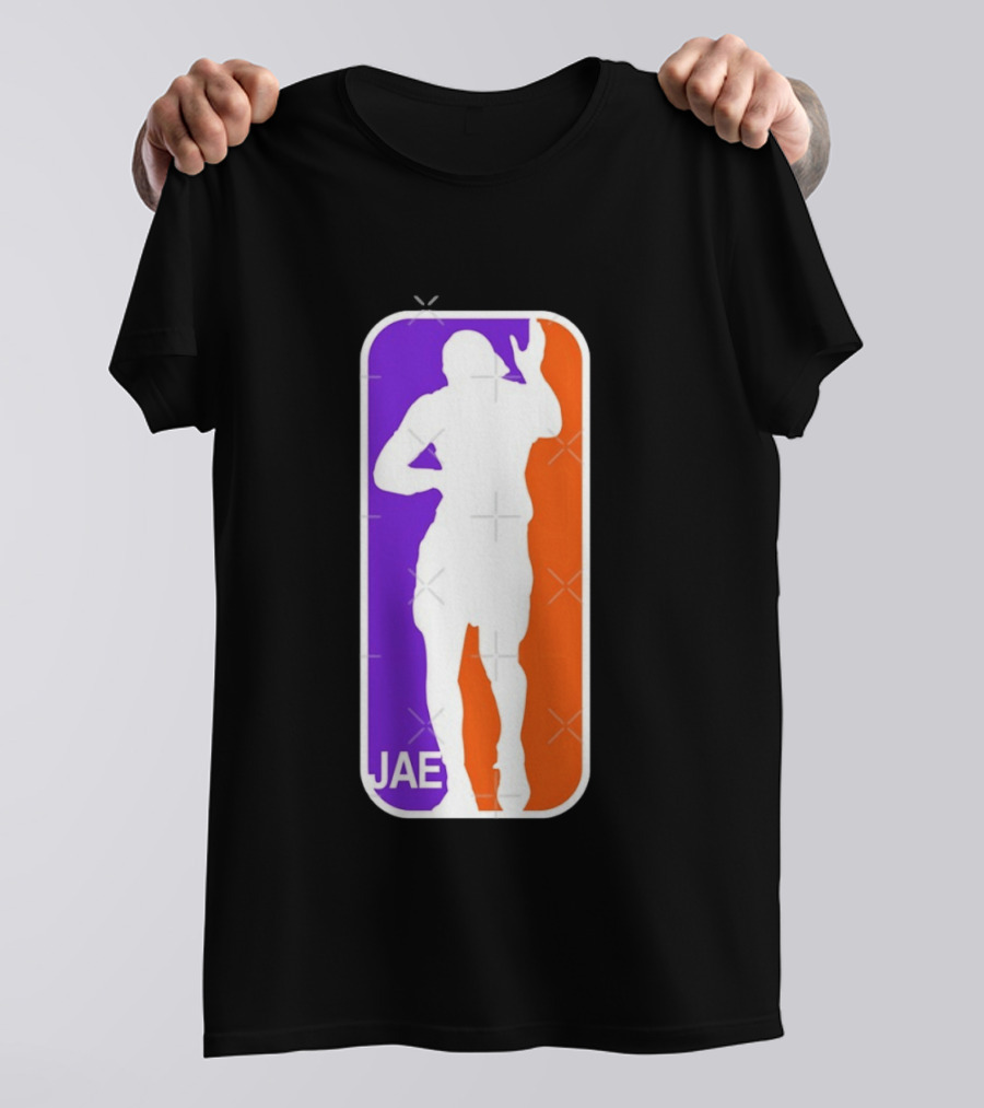 Jae Basketball Pose Purple And Orange T-Shirt