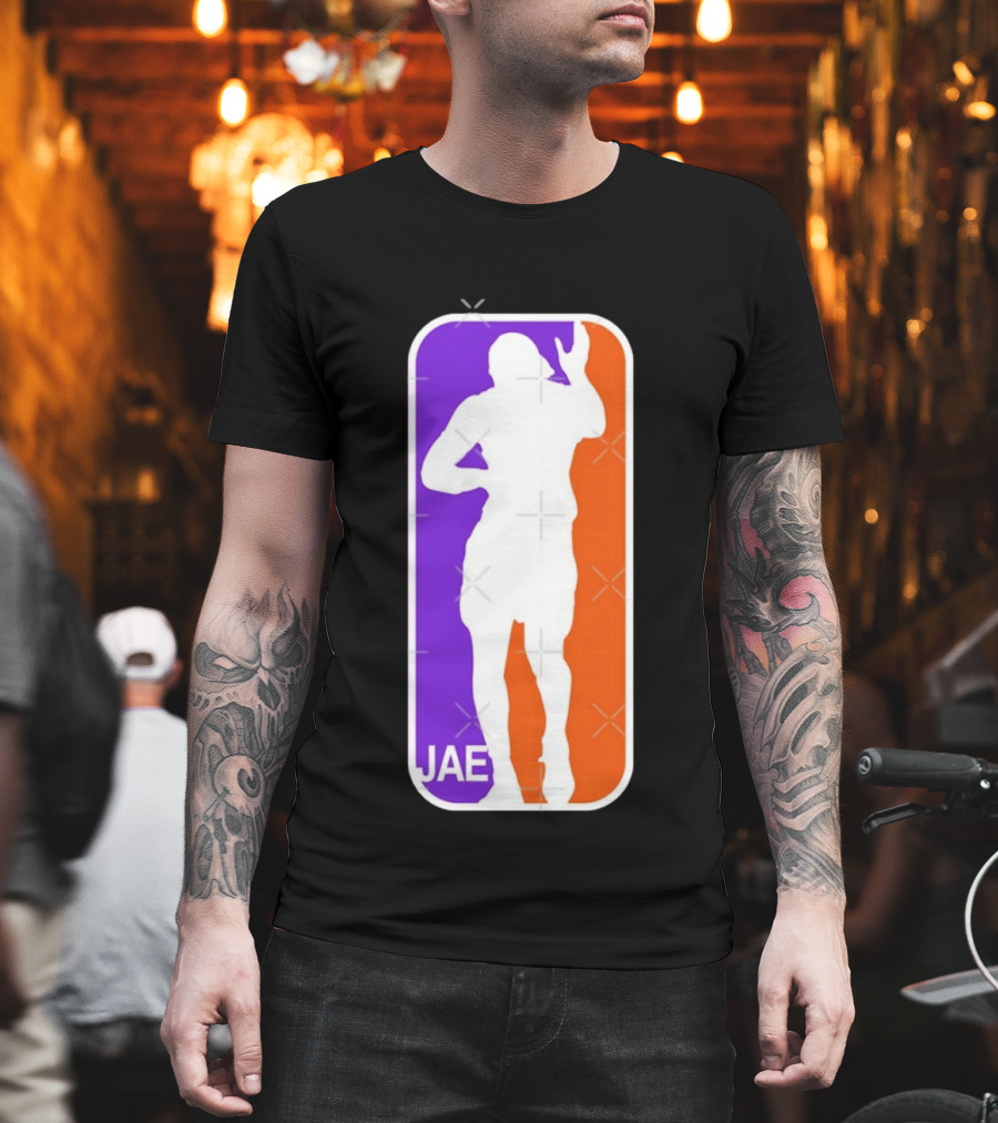 Jae Basketball Pose Purple And Orange T-Shirt