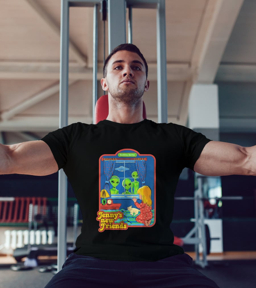 Jenny's New Friends Bedtime Stories Alien Window Scene T-Shirt