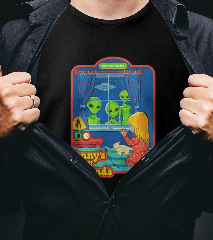 Jenny's New Friends Bedtime Stories Alien Window Scene T-Shirt