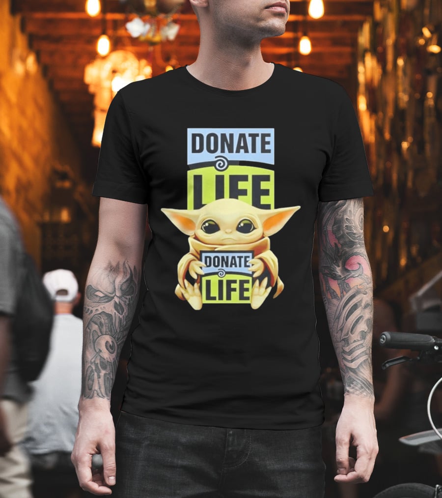 Donate Life Grogu Holding Donate Life Sign T-Shirt
