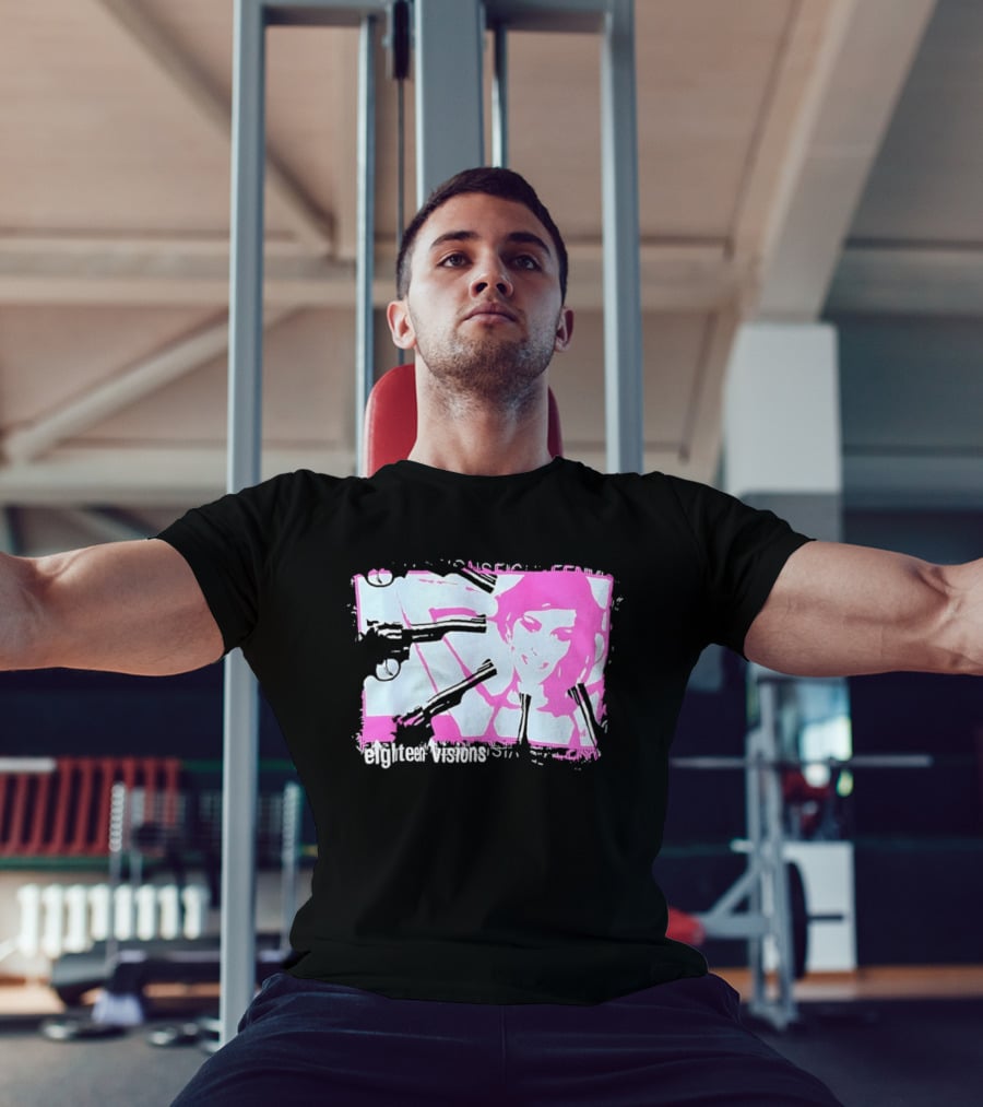 Eighteen Visions Pink Gun Metalcore Band T-Shirt