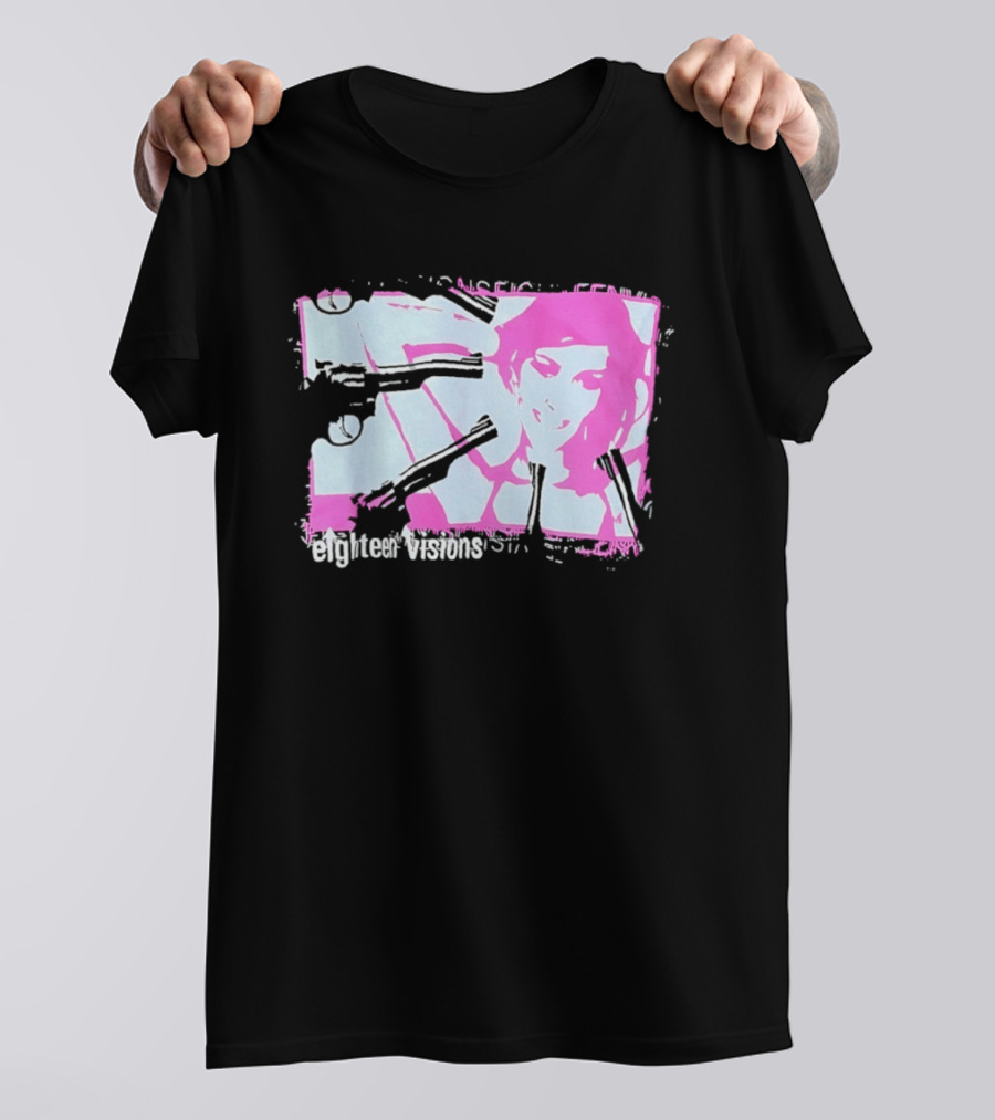 Eighteen Visions Pink Gun Metalcore Band T-Shirt