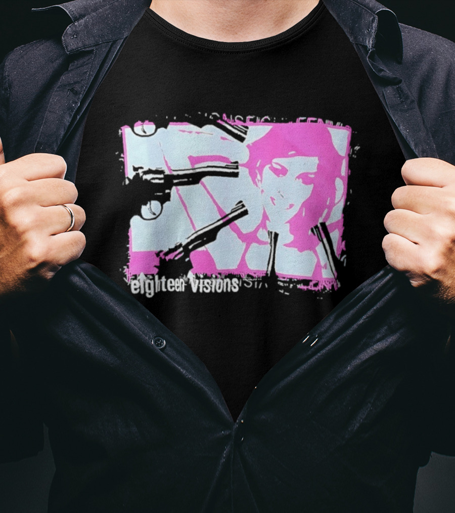 Eighteen Visions Pink Gun Metalcore Band T-Shirt