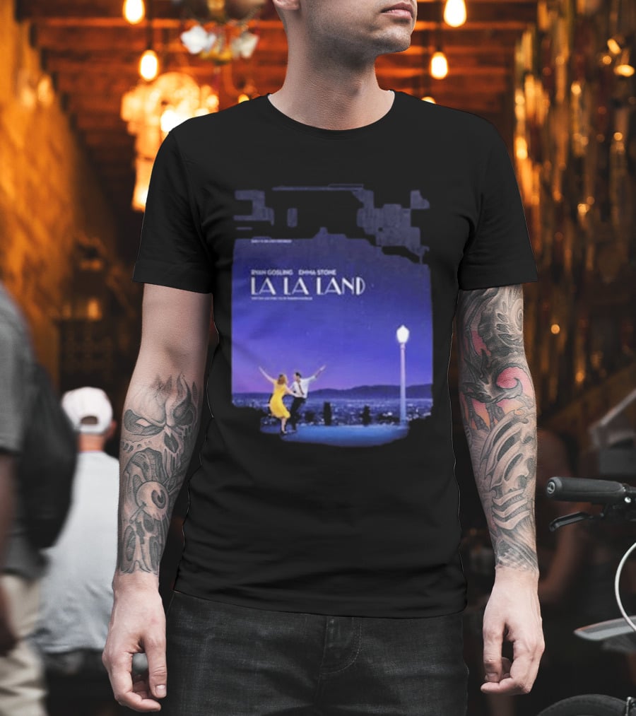 Ryan Gosling Emma Stone La La Land City Dance Under Streetlight 10th Anniversary T-Shirt