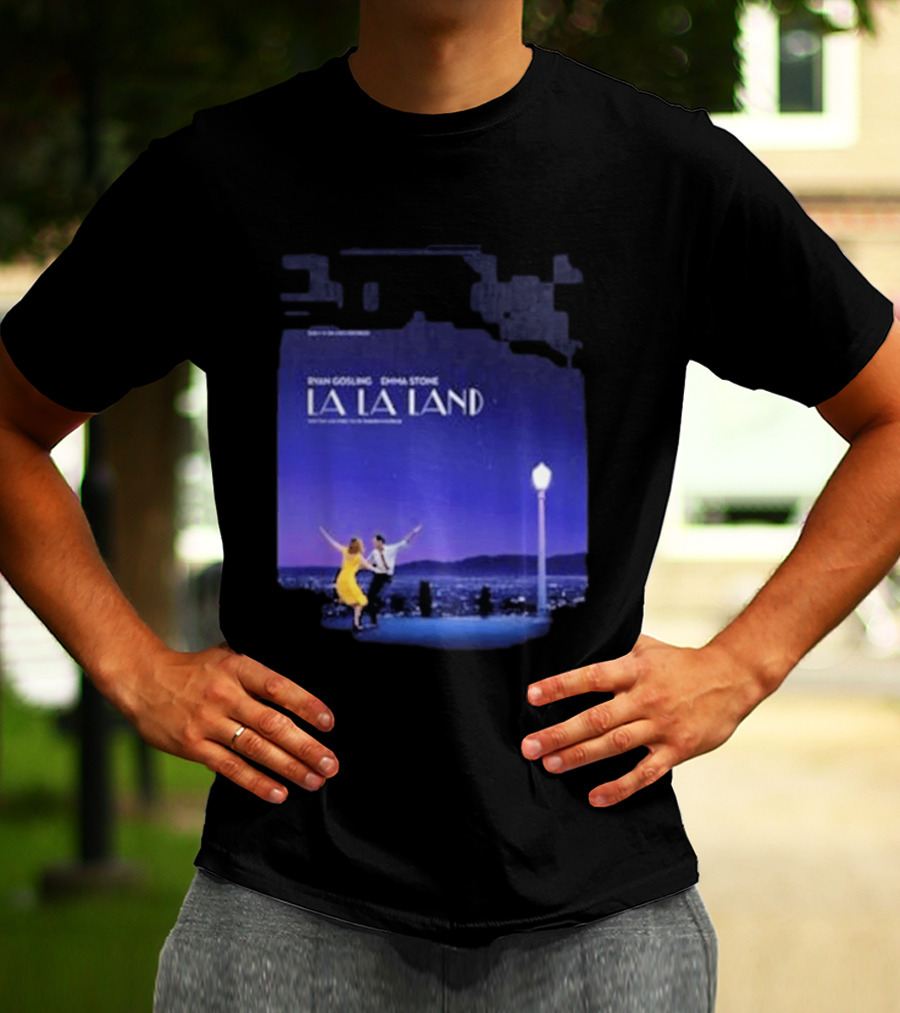 Ryan Gosling Emma Stone La La Land City Dance Under Streetlight 10th Anniversary T-Shirt
