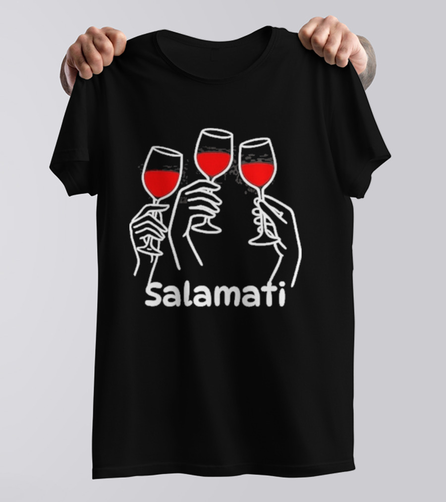 Salamati Wine Glass Toast Celebration T-Shirt