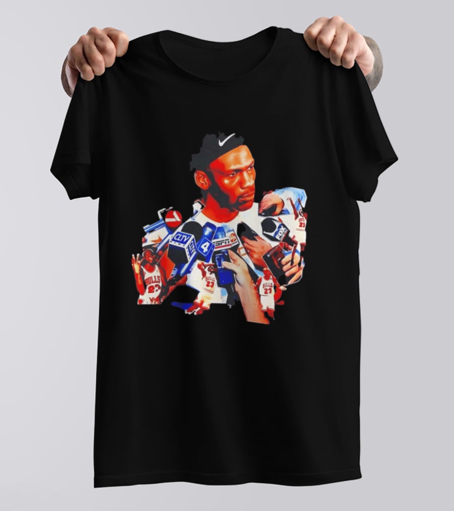 Michael Jordan Press Conference CLTV ESPN FOX Bulls T-Shirt